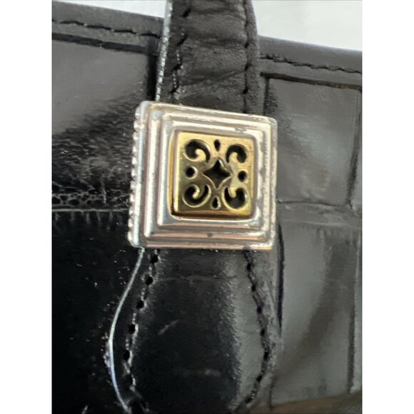 Brighton Croc Embossed Leather Handbag Hand Shoulder Bag Heart Charm Purse - Picture 3 of 16